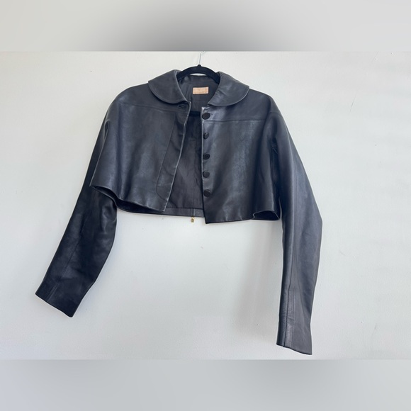 Alaia Jackets & Blazers - Alaia Black Leather Cropped Jacket size FR 40